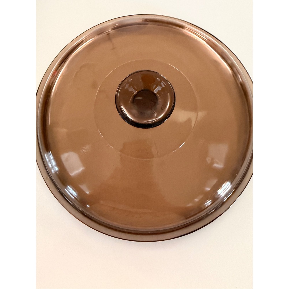 Pyrex Visions Amber Brown Glass Lid Replacement Cover 10.5 Inch V-1.5-C V-2.5-C